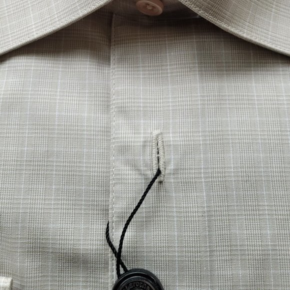 GUY LAROCHE men’s long sleeve button down shirt size US 17, Tan - Picture 7 of 7